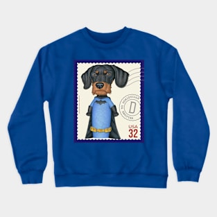 Cute superhero Dachshund with bat on chest Crewneck Sweatshirt